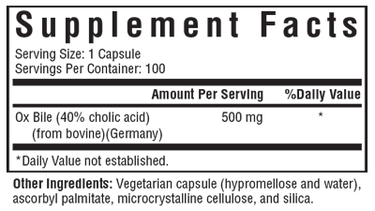 Ox Bile 500mg 100 Capsules Seeking Health Supplement - Conners Clinic